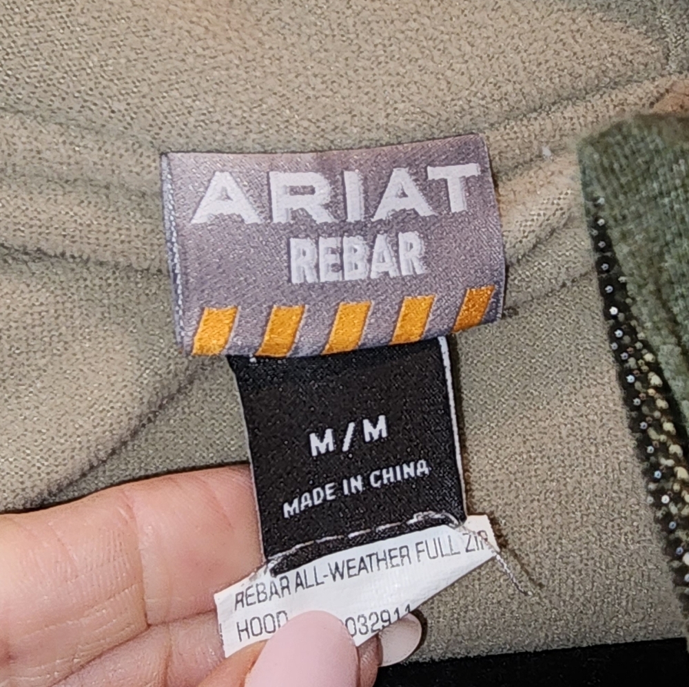 OLIVE GREEN Ariat Womens Rebar Zip-Up Coat Size Medium - Picture 3 of 7